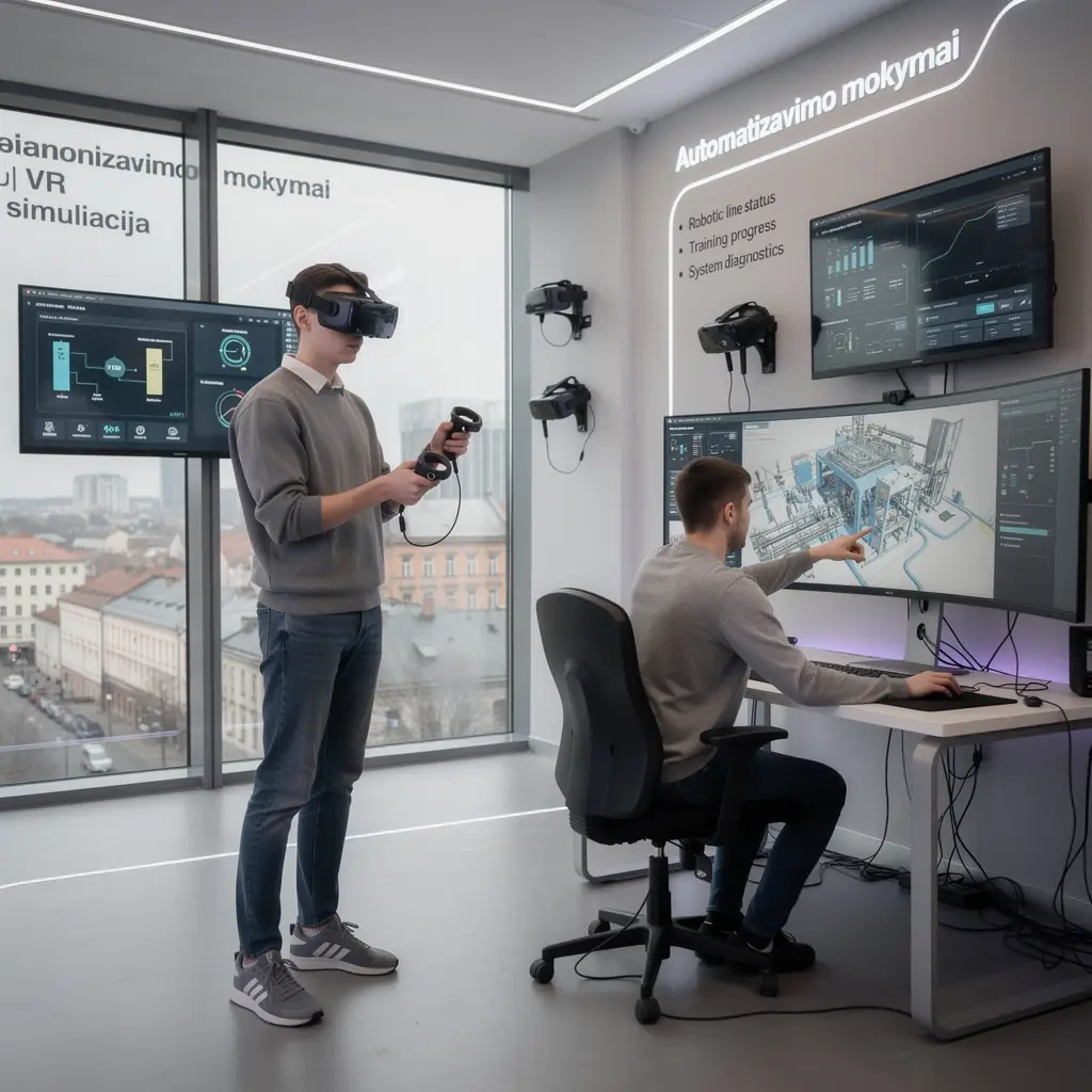 Žmonės, dirbantys su automatizavimo sprendimais biure